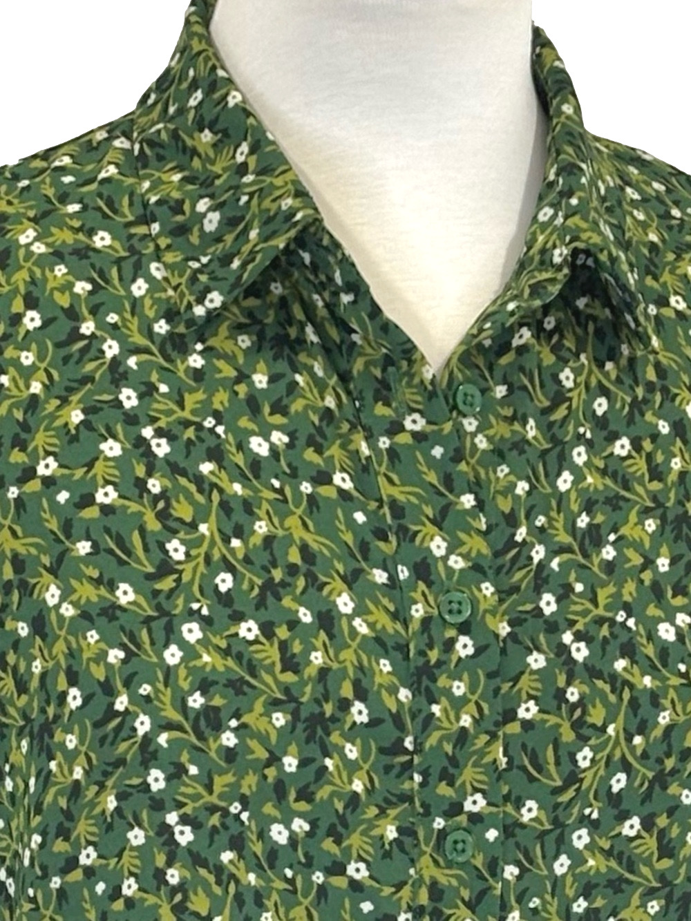 Twik green ditsy floral shirt